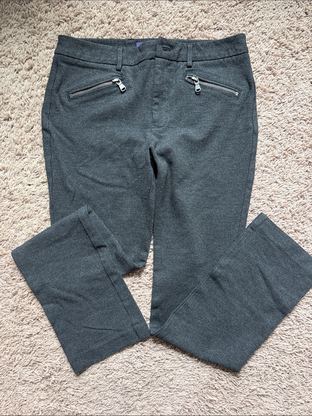 NYDJ Women's Dark Gray Skinny Pants with Zip Pockets